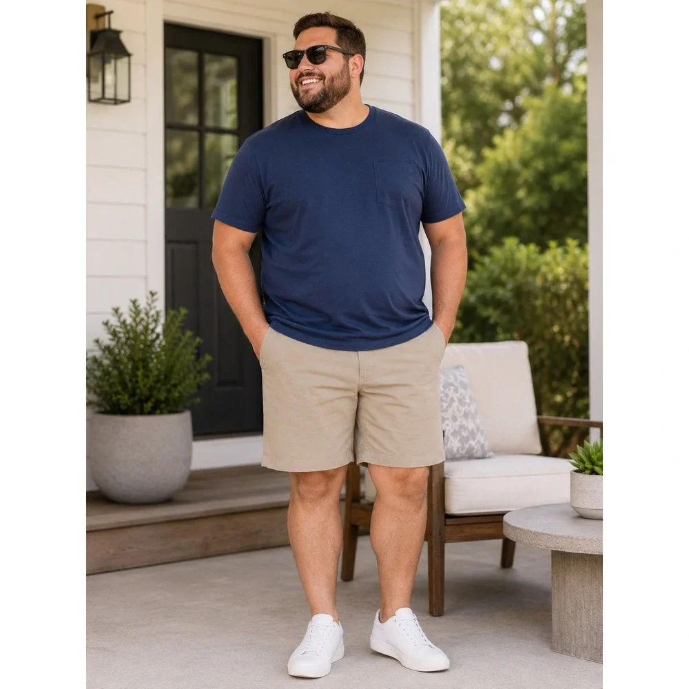 Polo‎ Ralph Lauren Mens 42 Tan Khaki Stretch Classic Fit Chino Shorts 9 Inseam